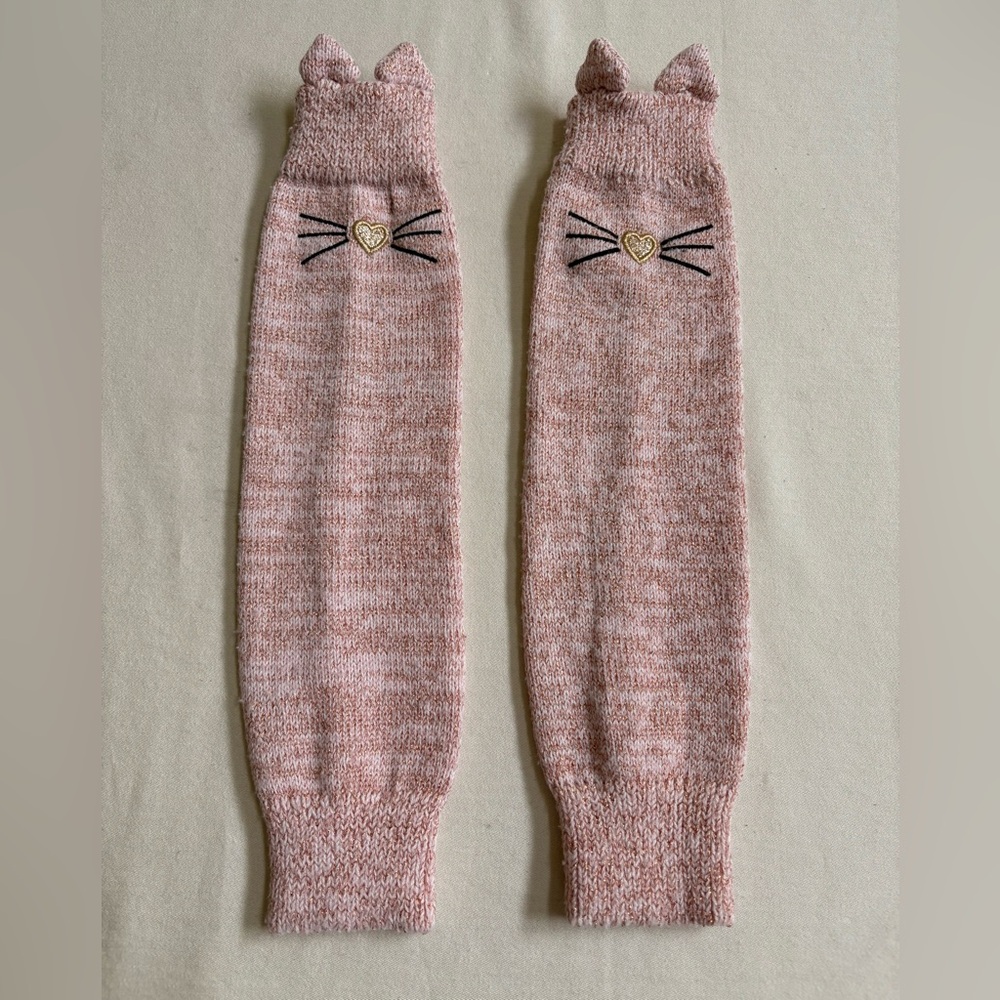 Cute Pink Cat Ear Leg Warmers for Little Kids